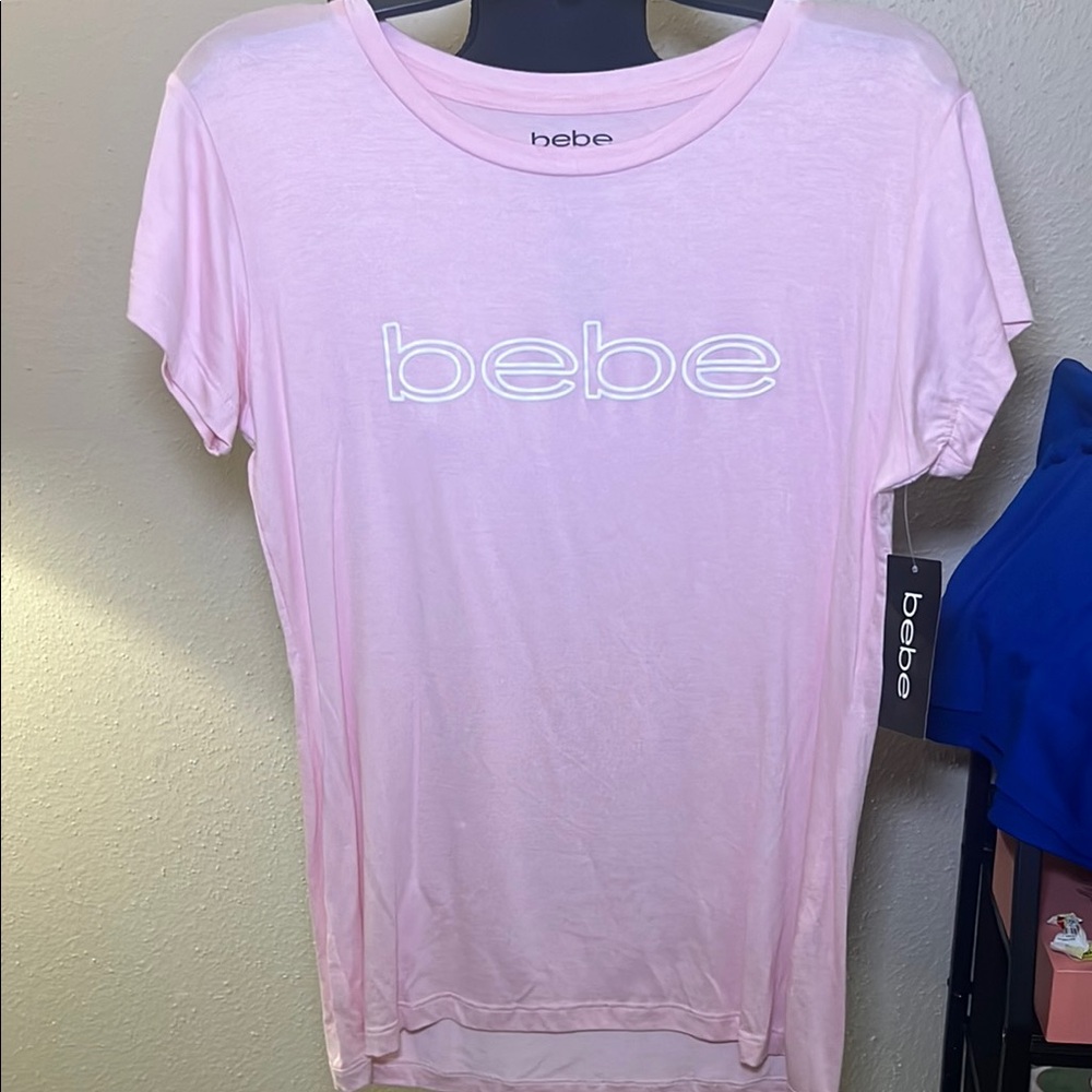 Bebe Fitted Pink Short Sleeve Tee